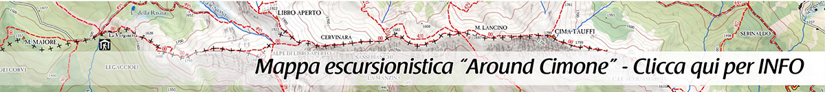 Around Cimone - Mappa escursionistica Trekking & Mountain Bike MTB al Cimone Sestola Fanano Montecreto Riolunato